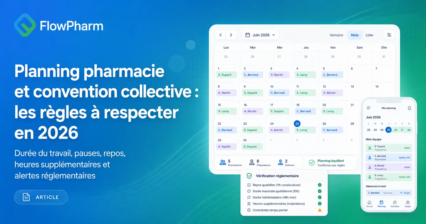 Planning pharmacie 2026 : règles de la convention collective